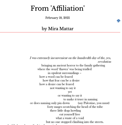 A short extract from my long poem &lsquo;Affiliation&rsquo; is now up at Berfrois. The forthcoming c