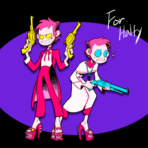 Art trading with Harfy!Shoes and Rev!bipper designs are based on this and this!I hope you like it ;w