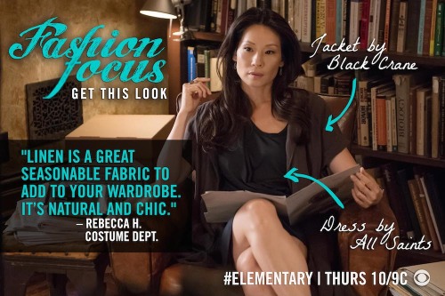 officialcbselementary:It’s #WardrobeWednesday! Check out one of Lucy Liu’s outfits from tomorrow’s #