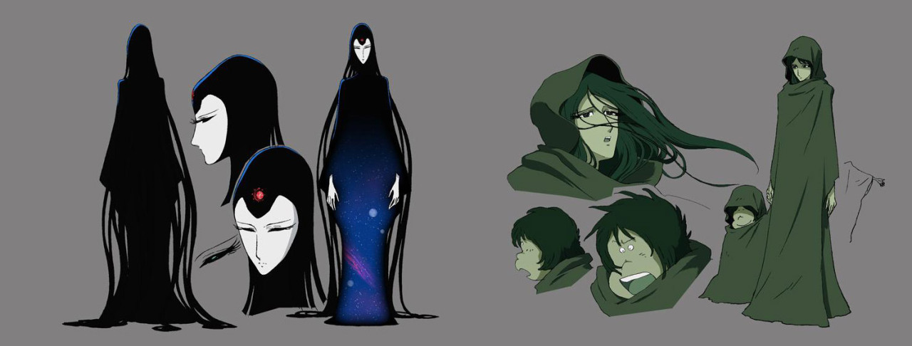 ca-tsuka:  Galaxy Express 999 designs by Nobuteru Yuki (Lodoss, Escaflowne …).Rare
