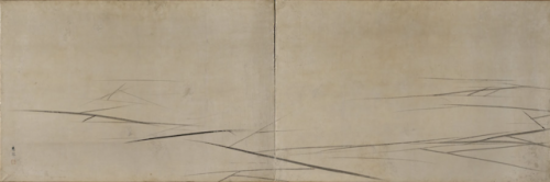 Maruyama ōkyo, Cracked ice, two-fold screen painting, 1750/1799more info