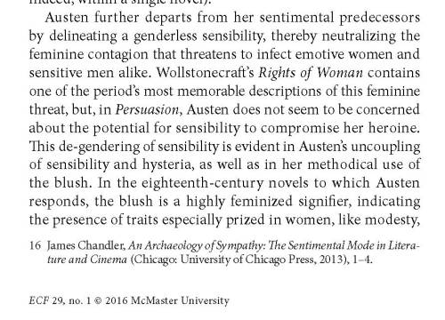New ECF article, fall issue: “‘He looked quite red’: Persuasion and Austen’s New Man of Feeling,” by