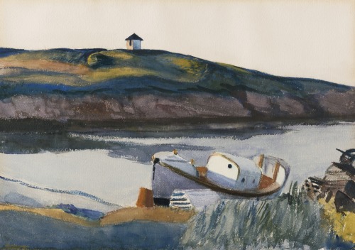 Coast Guard Cove  -    Edward Hopper   1929American 1882 - 1967watercolor on paper  , 14 x 20 in.,35