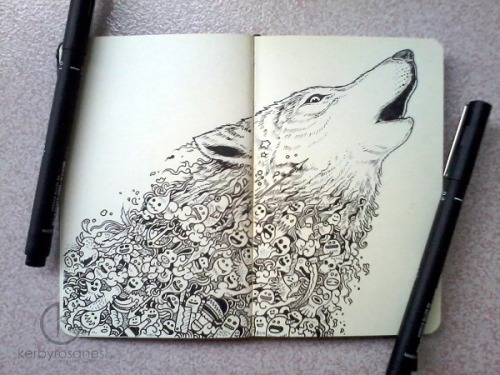 escapekit:  Rosanes Notebook Philippines-based freelance illustrator Kerby Rosanes creates amazing, whimsical doodles in his Moleskine notebook. 