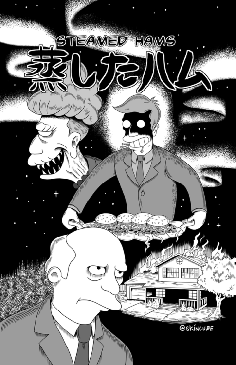 skincube:Steamed Hams but it’s the title page for a Junji Ito comic.