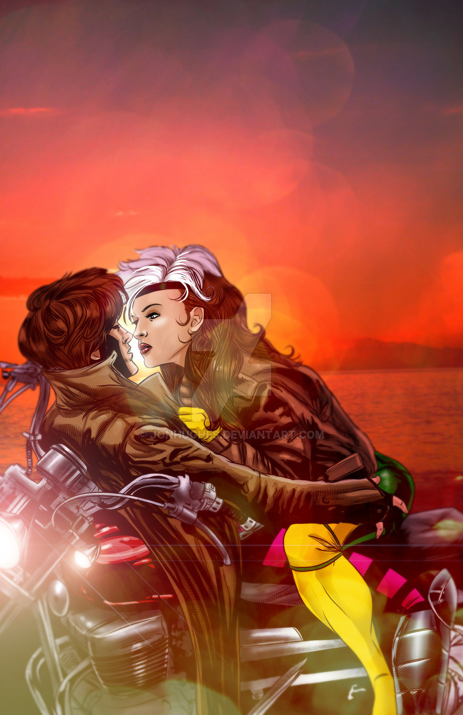 rogueslove:  Rogue and Gambit by JonHughes