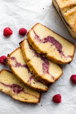 fullcravings:  Easy Raspberry Swirl Pound