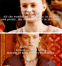 sansalayned: Brienne of Tarth and Sansa Stark + parallels(requested by msmeminger)