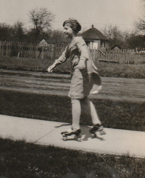  “Strap-On Metal Roller Skates” - Snapshots, c. 1920s.