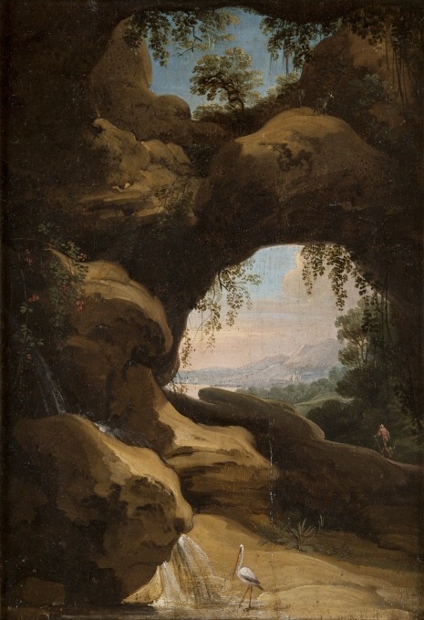 nationalmuseum-swe: Landscape with views through the cave, Jan Asselyn, Nationalmuseum, SWEco