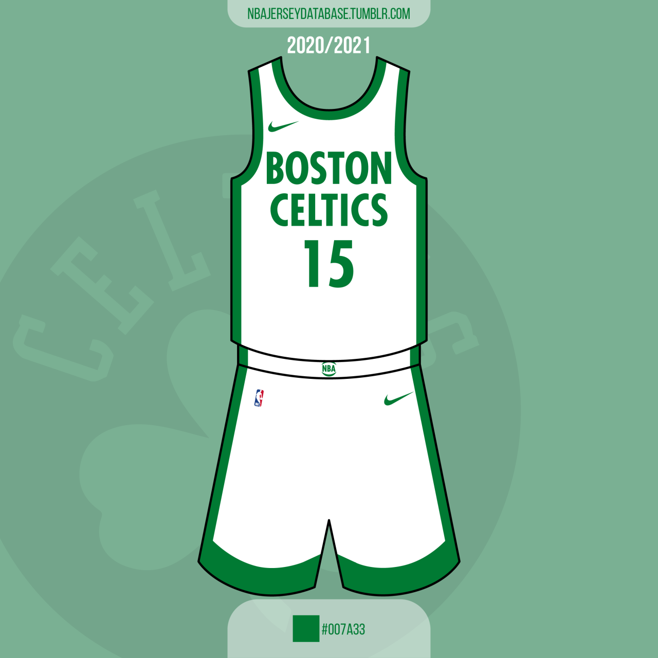 NBA Jersey Database, Boston Celtics City Jersey 2020-2021