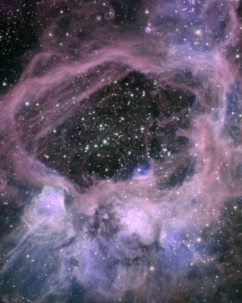 There’s a 250 light-year hole in the center of emission nebula N44 and astronomers aren’