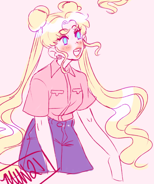 mikoriin:some doodles of usagi in a few of my favorite outfits of hers <3Hair goals