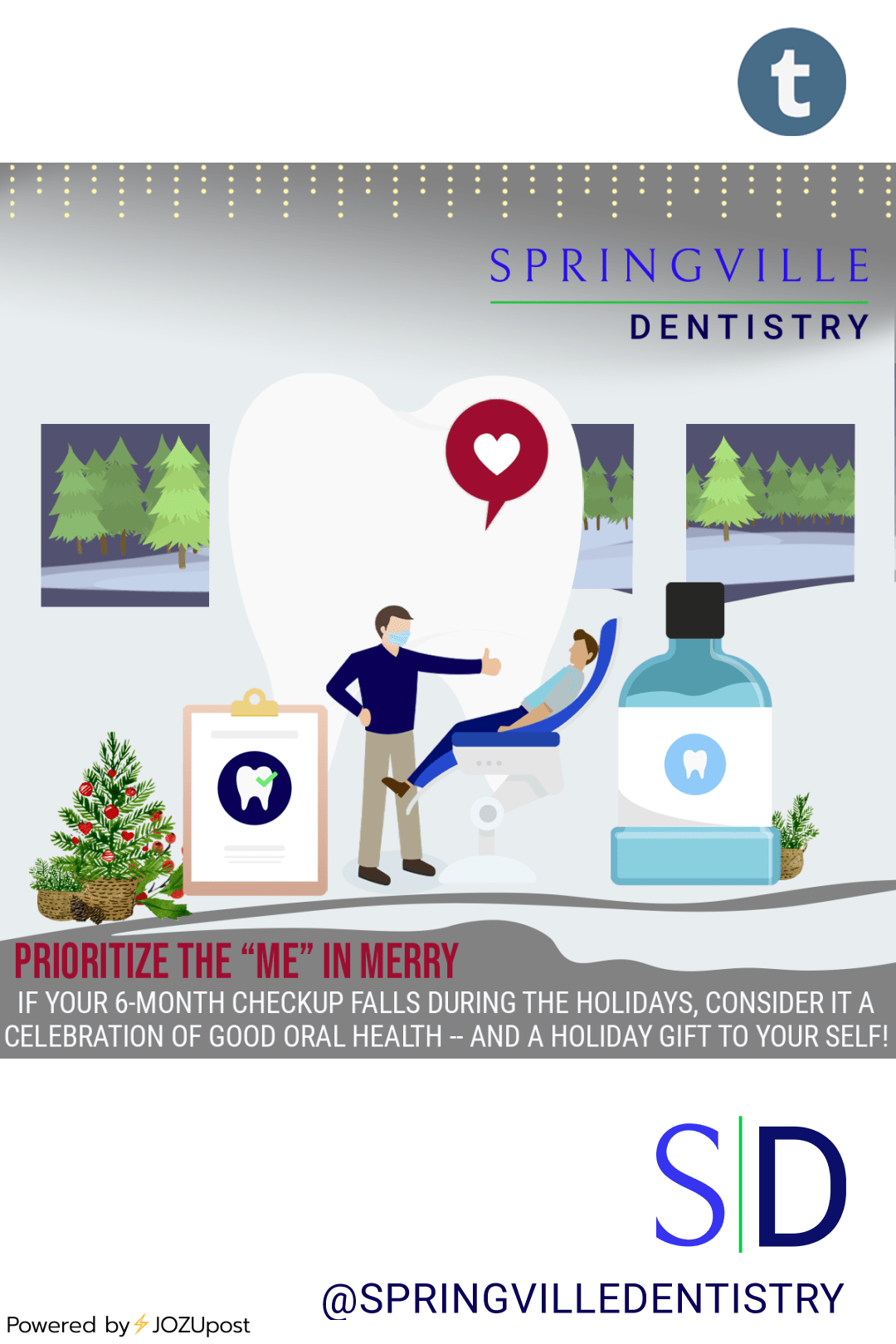 Prioritize the “me” in merry! If your 6-month checkup falls during the holidays, consider it a celebration of good oral health – and a holiday gift to your self.
•
•
•
•
#springvilledentistry #springvilleutah #dental #dentist #dentistry #smile #teeth...