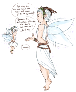 fairybeast!au: papas teaching their tiny