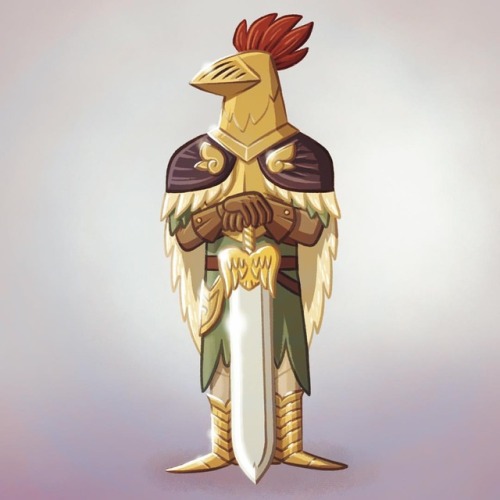 Okay, business over, back to the inktober grindstone. This is Siegmund the rooster knight. #inktober