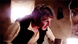 softkirks: After a few steps, he stops and looks back. Han glances up and the two