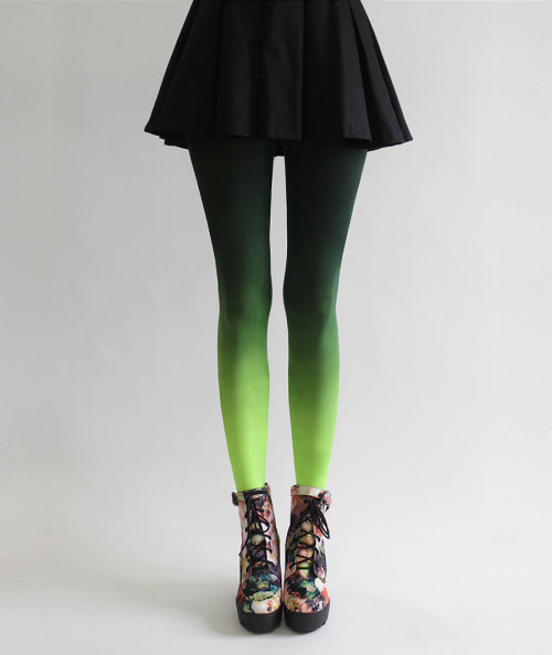 culturenlifestyle:Handmade Ombre Tights by Tiffany Ju In the midsts of a midlife crisis, no form of 