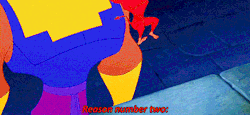 lovelydisneys:  Listen up, big guy. I got three good reasons why you should just walk  away. Number one. Look at that guy! He’s got that sissy stringy music  thing.  