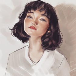 ahmedaldoori:Welcome aboard new followers! #painting #portrait #sketch #illustration #pretty #lovely #shorthair #instadaily #art #digitalpainting