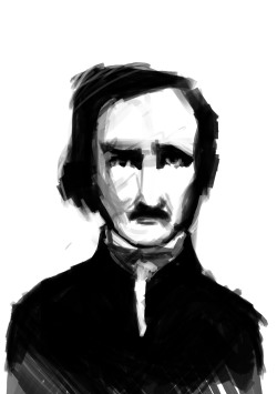 foxintwilight:  Challenged myself to draw E. A. Poe as fast as possible. Pleasing result, compared to incredibly slow last try