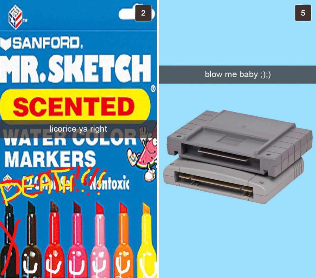 tastefullyoffensive:  If Snapchat Existed in the ‘90s (images via imgur)Previously: