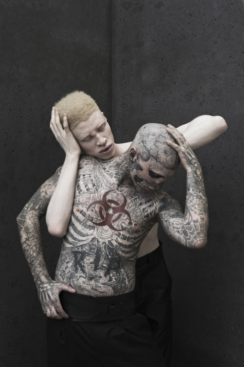 mitzey:Rick Genest and Shaun Ross by Mark Grabban http://mitzey.tumblr.com/