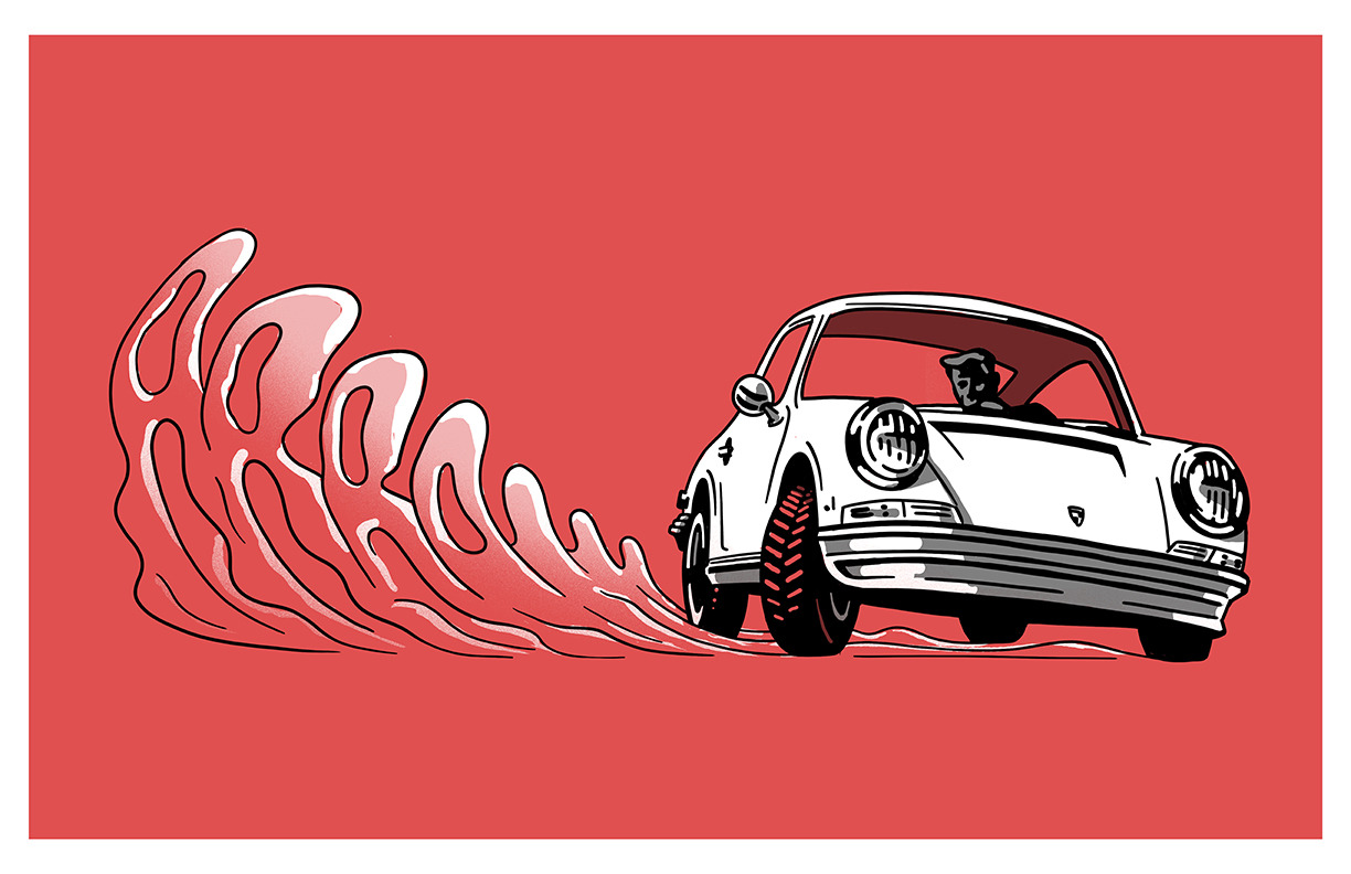 Arrow Barbershops, “Porsche Smoke”
illustration