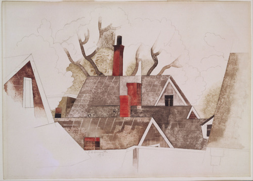 Red Chimneys. 1918.Charles Demuth