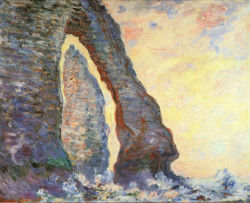 artist-monet:The Rock Needle Seen through the Porte d'Aval by Claude Monet