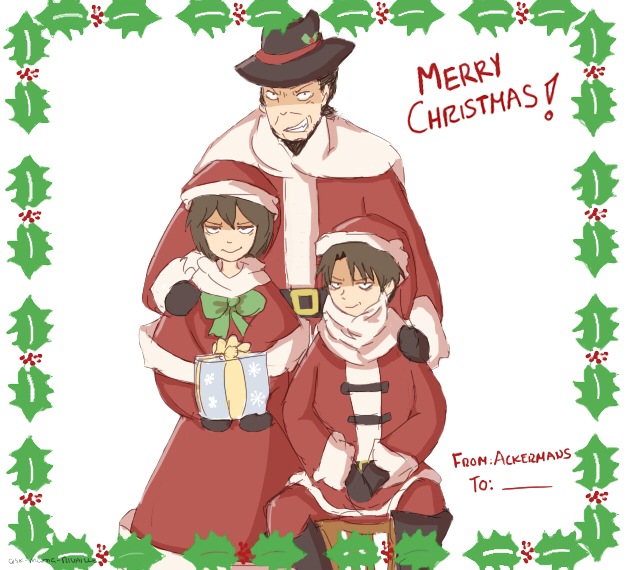 ask-mama-rivaille:   This was so fucking painful.Transparent Christmas Card from