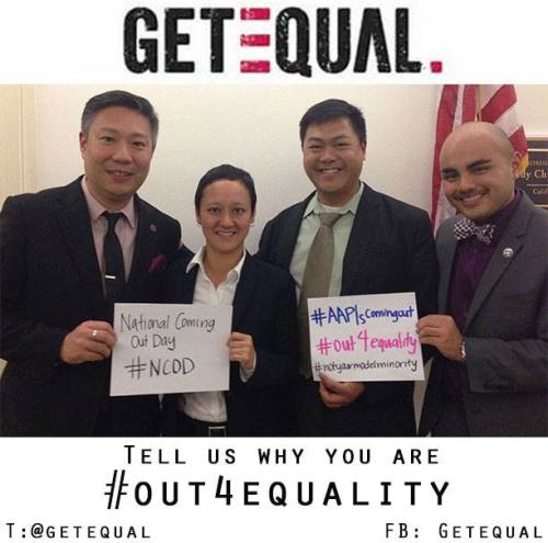 Happy National Coming Out Day! From OCA, NAPAWF, NQAPIA, APALA (and us, of course).[Pictured: Tom Ha