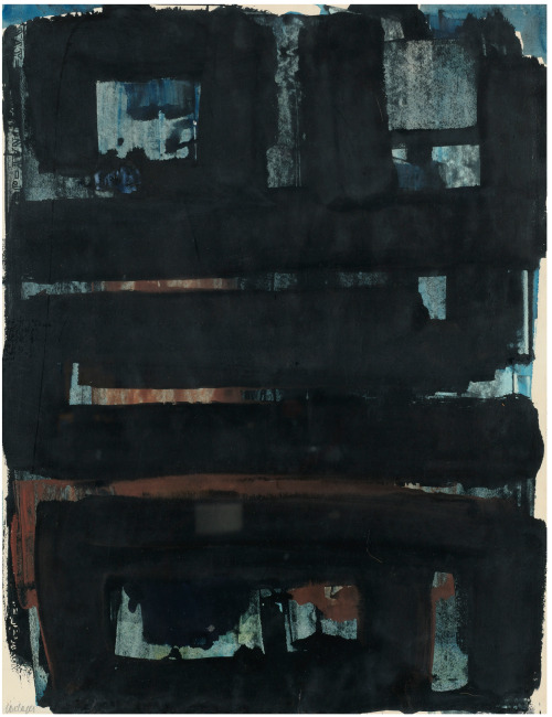 Pierre Soulages, 1958Paint on paper,  60x50 cm