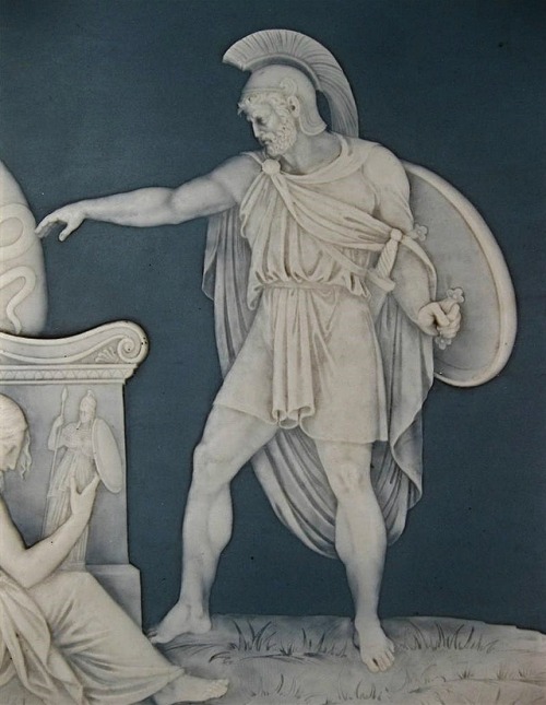 ganymedesrocks: hadrian6:Detail : The Trojan War. 19th.century. Jean Baptiste Stahl. German 1869-193