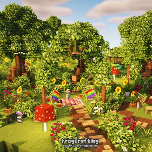 ‍ My twitch chat asked me to build a pride picnic, so I had to comply~ My custom trees are getting s