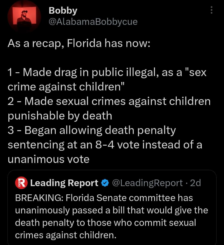 soberscientistlife:The Nazification of Florida: DeSantis’ Justification for Mass Executions Has Begun.