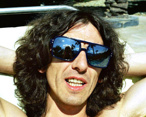 George Harrison In Palm Springs, 1973, By Pattie Boyd, Reflected In Georges Sunglasses Along With Some