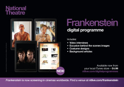 ntlive:  JUST LAUNCHED: Our brand new Frankenstein digital programme is now available from iTunes (£4.99)! Contains exclusive content including video interviews, behind the scenes images and background articles. Find out more and purchase here  I&rsquo;m