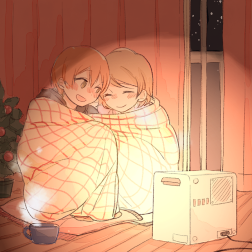 wholesomeyuri: ✧･ﾟ: *✧ Comfy Night Together ✧ *:･ﾟ✧♡ Characters ♡ : Rin Hoshizora ♥ Hanayo Koizumi ♢