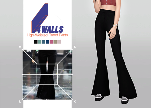 waekey: 4 Walls High-Waisted Flared Pants• New mesh / EA mesh edit• Category: bottom (wome