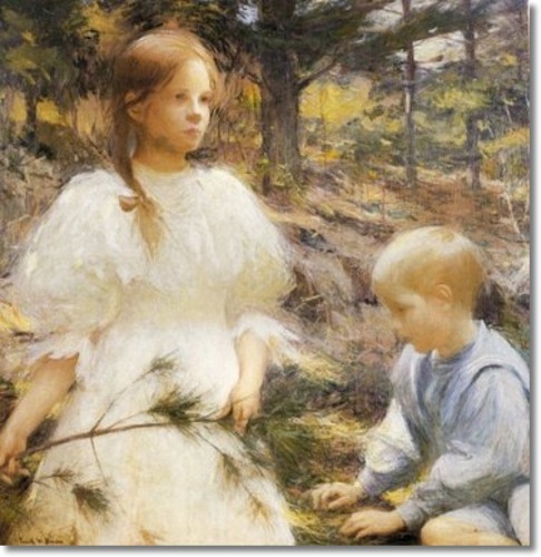 Children in the Woods, 1898, Frank W. Bensonwww.wikiart.org/en/frank-w-benson/children-in-th