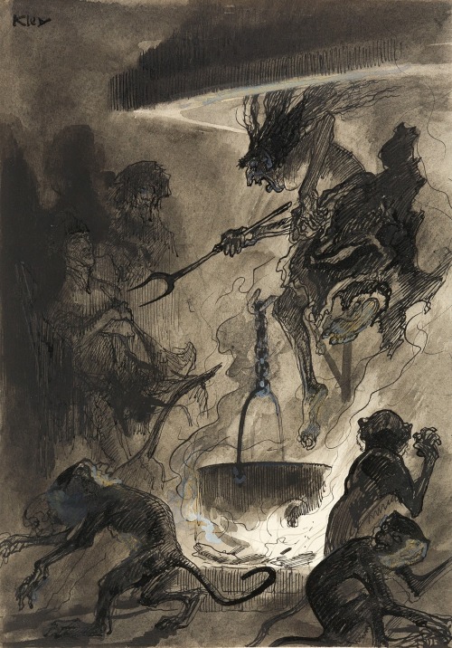 enchantedbook:Heinrich Kley… The Witch’s Kitchen,  1923