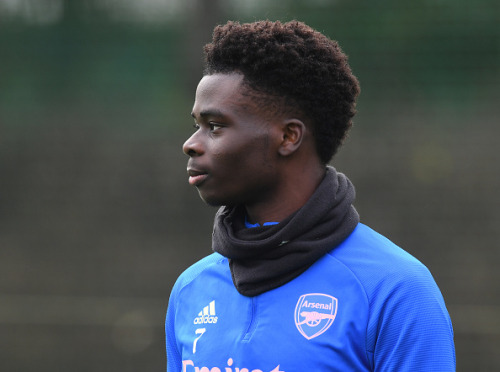 picturesofthearsenal:Bukayo Saka of Arsenal during the Premier League match between Brighton &am