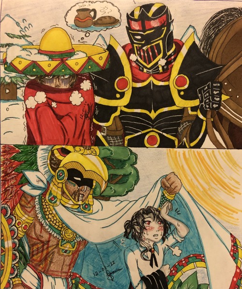 Me: Gael (catrin Charro), (Wolf Knight) And (Aztec Eagle Warrior) My Friend @maypong