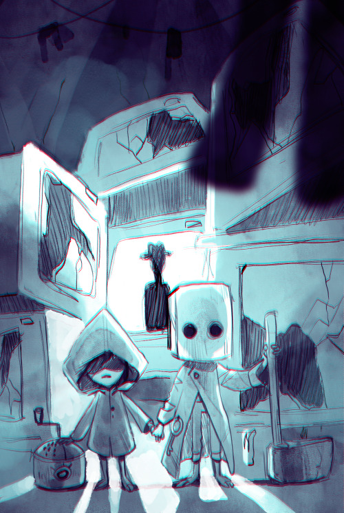 I did a very quick sketch after playing Little Nightmares II ;A;Loved it so much and loved Mono ;A;
