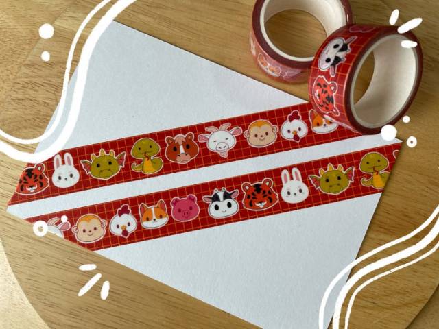 ♡ Lunar Zodiac Washi Tape by madebyjods ♡ #cute#kawaii #lunar new year #lunar zodiac#chinese zodiac #chinese new year #washi tape#stationery#art#etsy finds#under 10#madebyjods#fashion blog #year of the tiger #shopping blog