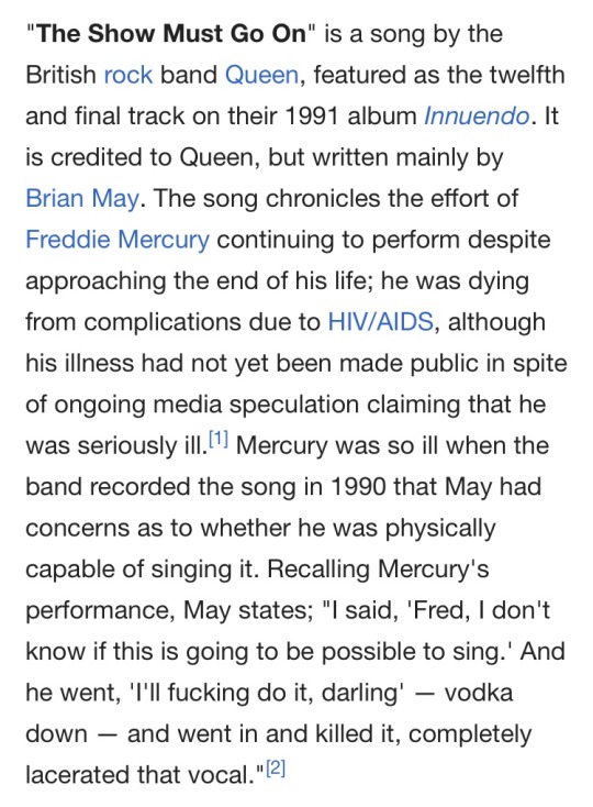 insanelycoolish: child-of-dolora:  tiny-septic-box-sam:  oopsabird:  god, GOD Freddie Mercury was such a fucking badass   This doesn’t do the moment justice. He took the swig of vodka, said “I’ll fucking do it darling”, and then ABSOLUTELY NAILED