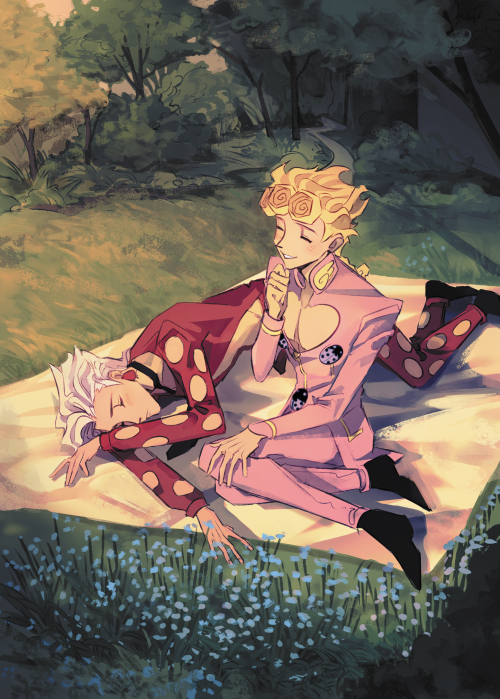 judgedarts: here’s some work i did for the vento aureo fiori zine! the first page is my page i