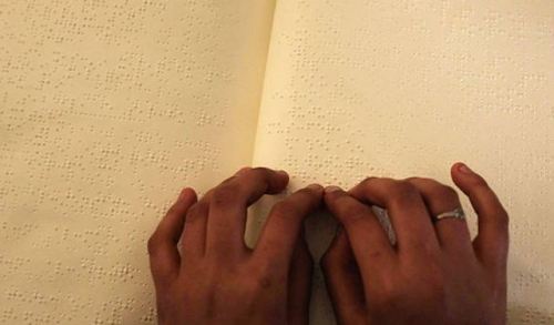 tanyushenka:A Palestinian sight-disabled girl reads Qur’an written with Braille alphabet at the Dar 
