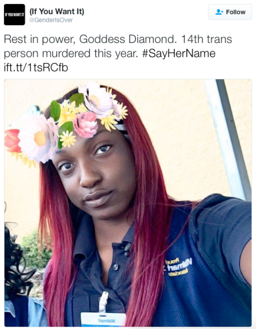micdotcom:Goddess Diamond becomes the 14th trans person killed in the U.S. this yearOn June 9, 20-ye